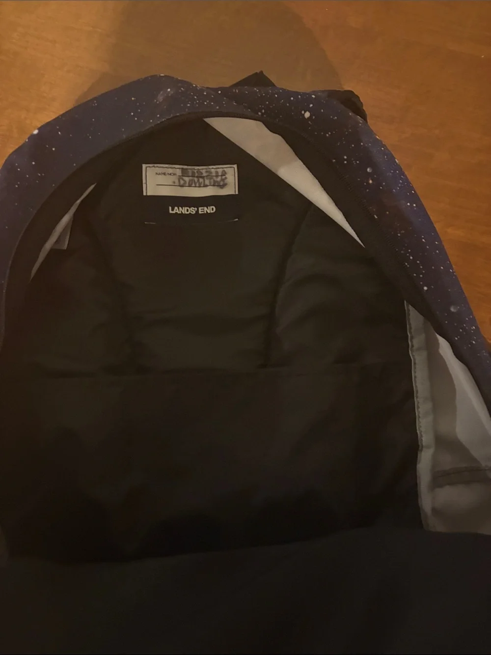 Lands' End Galaxy-Print Backpack in Navy and Purple